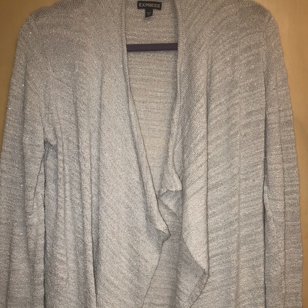 Silver high low sweater